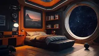 Sci-fi Night Space Suite |  View from the spaceship into Space. Live Stream for sleep and relax asmr