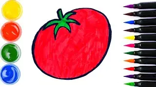 Bolalar uchun Pomidor rasm chizish/Drawing Tomato for kids/Рисуем Помидор для детей