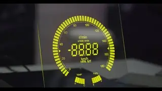 LUMINEQ transparent display demo product ELT120S-MultiGauge for HUD application