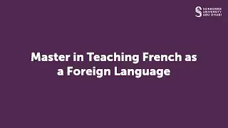Master in Teaching French as a Foreign Language