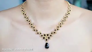 Charming beaded necklace with bicone and seed beads. How to make beaded jewelry