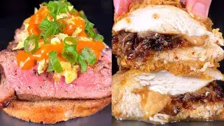 Steak and Egg Toast or Cheesy Bacon Jam Stuffed Chicken?