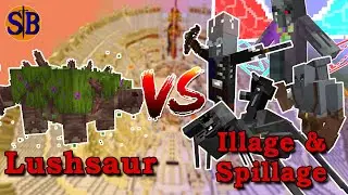 Lushsaur(Skillsun mod) vs Illage and Spillage | Minecraft Mob Battle