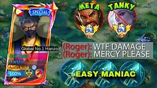 TOP GLOBAL HANZO BUILD THE PERFECT DAMAGE HACK TO EASILY BURST TANKY ENEMIES!! (100% BROKEN)