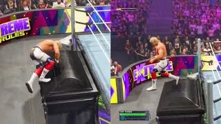 WWE 2K24 - Casket Mode Ring in Ring out Animation