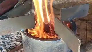 Пизатая ракетно-щепочная печь с дожигом пиролизных газов