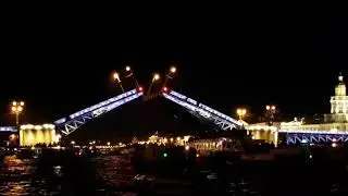 Развод Дворцового моста. Питер.