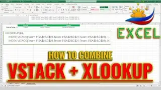 How to Combine XLOOKUP and VSTACK functions | EXCEL TAGALOG WITH ENGLISH SUBTITLE