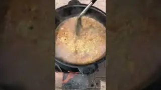 Плов в казане на открытом огне! 