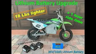 Lithium Battery Upgrade - Razor MX500 MX650 SX500 - 18 lbs lighter
