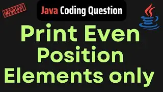 Java Program to Print the elements at Even Position of an Array | Java Coding interview questions