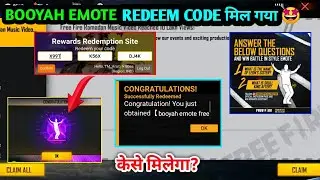 BOOYAH EMOTE REDEEM CODE TODAY | FREE FIRE REDEEM CODE TODAY | 23 NOVEMBER REDEEM CODE