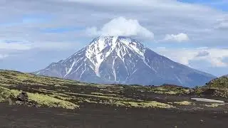 ВУЛКАНЫ И ОБЛАКА. Timelapse. Ключевская группа вулканов. Толбачик, Большая Удина, Марсово поле.
