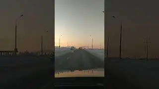 просто едем зимним утром за бортом -23 всего(