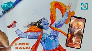 Unveiling the Divine: Mastering Pencil Colour Drawing of Lord Kalki | Ep 2