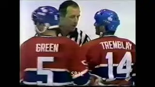 Mario Tremblay vs Charlie Simmer (roughing) Dec. 6/1984