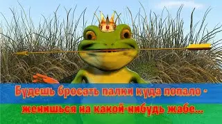 📌Анекдоты. Будешь бросать палки куда попало - женишься на какой-нибудь жабе...