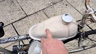 Raleigh 1957 Trent Tourist bicycle with 2 Stroke petrol engine. Part 16 Dynamo & painting fuel tank