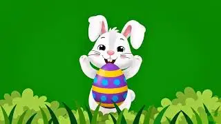 Easter bunny celebration green screen background  | colourful eggs Green screen video 