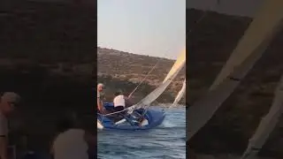 Sudden windgust while dinghy sailing in Aegean Sea #wayfarersailboat #centerboardsailing