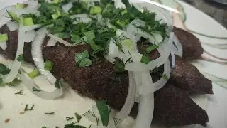 Люля-кебаб из говядины с курдюком на мангале