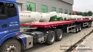 Super-link flatbed semi trailer is doing the brake test.