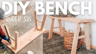 DIY WOOD BENCH IN 3 HOURS!!!