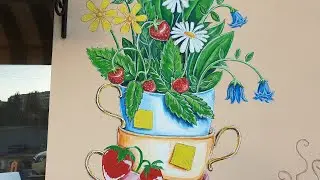 Роспись на фасаде здания.Роспись стен.Wall painting