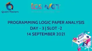 TCS NQT 2021 | Programming Logic | Day -3 Slot-2 | 14 September 2021