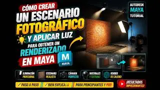 cómo crear un escenario fotográfico y aplicar luz para obtener un renderizado en maya autodesk 2024