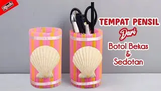 Tempat Pensil dari Botol Plastik dan Sedotan | Kreasi dari Sedotan | Straw Pencil Holder