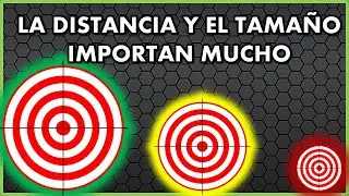 IMPORTA MUCHO EL TAMAÑO Y DISTANCIA DE UN OBJETIVO