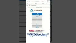 COUNTBLANK FUNCTION in Excel 
