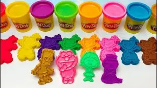 Learn Colors Play Doh Olafs With 3D Printed Molds, Elmo, Disney Princess, dora, The Simpsons
