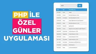 Php ile Özel Günler Uygulması | Public Holidays with PHP