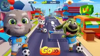 Talking Tom Gold Run Football Challenge ⚽︎ ┃ Tom vs Ben vs Angela Gameplay