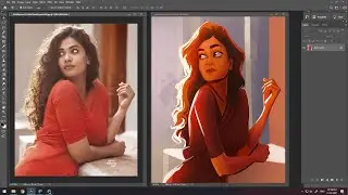 Picture to Toon Time Lapse  | Digital Art in photoshop art தமிழ்