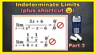 Evaluation of Indeterminate Limits (0/0) PART 3 *plus shortcut using calculator* | TAGALOG-ENGLISH