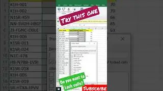 Protect Cells in Excel.Excel interview questions and answers #shorts #excel #exceltips #yearofyou