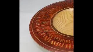 Woodturning #31   Platter with a textured and coloured Rim