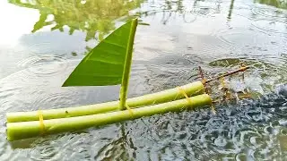 Thuyền tự chạy bằng lá chuối_Trò chơi của tuổi thơ