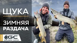 ЗИМНЯЯ РАЗДАЧА ЩУКИ! ЛОВЛЯ ЩУКИ В ХОЛОДНОЙ ВОДЕ. Джиг на реке.