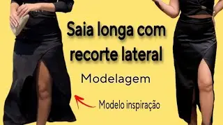 ✅️ DIY Saia longa com recorte na lateral_Costura passo a passo para iniciantes Gisleide Novelo