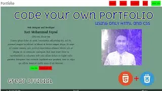 Let's Create a Personal Portfolio Website Using HTML and CSS only | How to create Personal Website