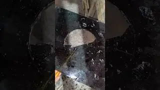 glass round hole cuttings working||5mm glass black round hole cutting surat.
