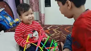 Anmay and Shivi playing with pencil | midnight masti | kids entertainment | cute baby