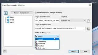 Open step file and make components in Inventor 2021