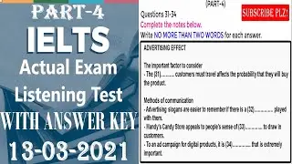 Real IELTS Exam Listening Test With Answers | IELTS Listening Test 2021 | 13-03-2021 