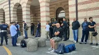 La stazione di Peschiera presidiata dalle forze dell'ordine per l'annunciato raduno giovanile