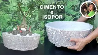 DIY - Amazing technique for making pots: with cement and Styrofoam